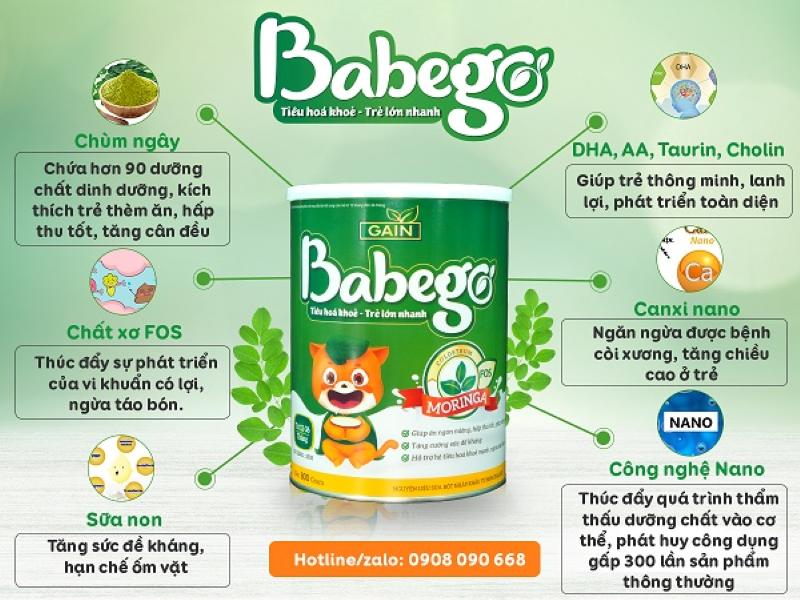 Thành phần dinh dưỡng của sữa Babego